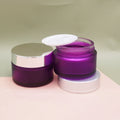 1oz Frosted Purple Glass Round 50g Jars for Glass Creams