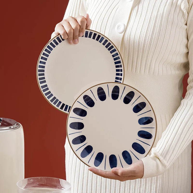 Ins Japanese Nordic Ceramic Dinner Plate Creative Color Glaze 8 Inch Restaurant Hotel Ceramic Plate