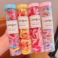 Fashion Candy Color High Elastic Rubber Bands Baby Hair Ropes Children's Thumb Hair Ties 50 Pcs/box Baby Cute Small Hair Band