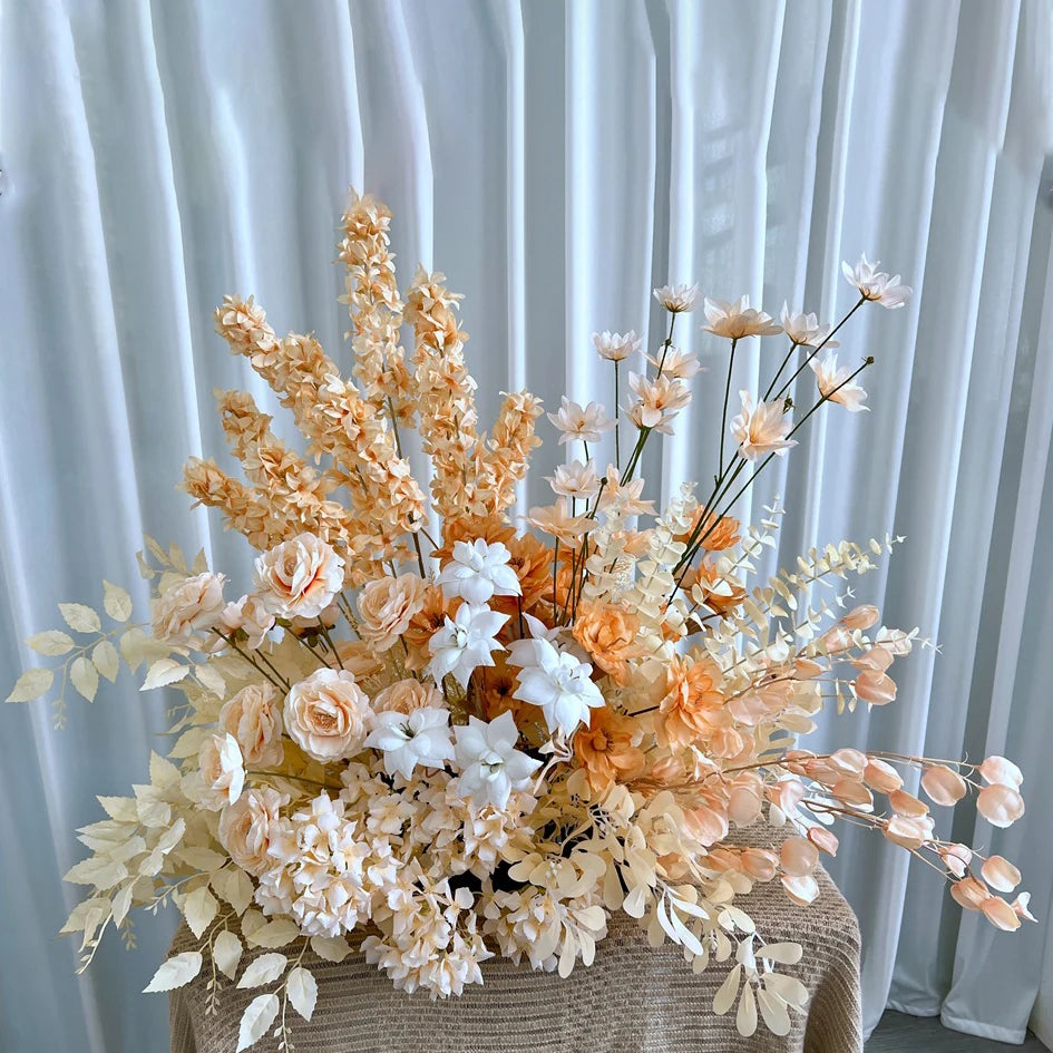 M730 Wholesale champagne Series Roses Artificial Flowers for Wedding Flowers Decorations Arch