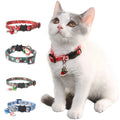 Custom Christmas Tree Print Pet Cat Collar Luxury Fashionable Breakaway Tag Personalized Collares Para Gatos