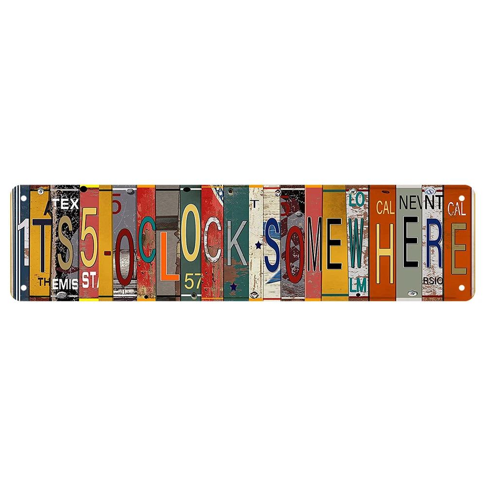 Factory Wholesale Retro Tin Signs UV Printed Metal License Plate and Decorative Metal Craft Plaque Unique Retro Style
