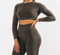 Seamless Long Sleeve Workout Crop Top for Women Slim Fit Quick Dry Gym Shirt Breathable Athletic Top for Yoga & Running