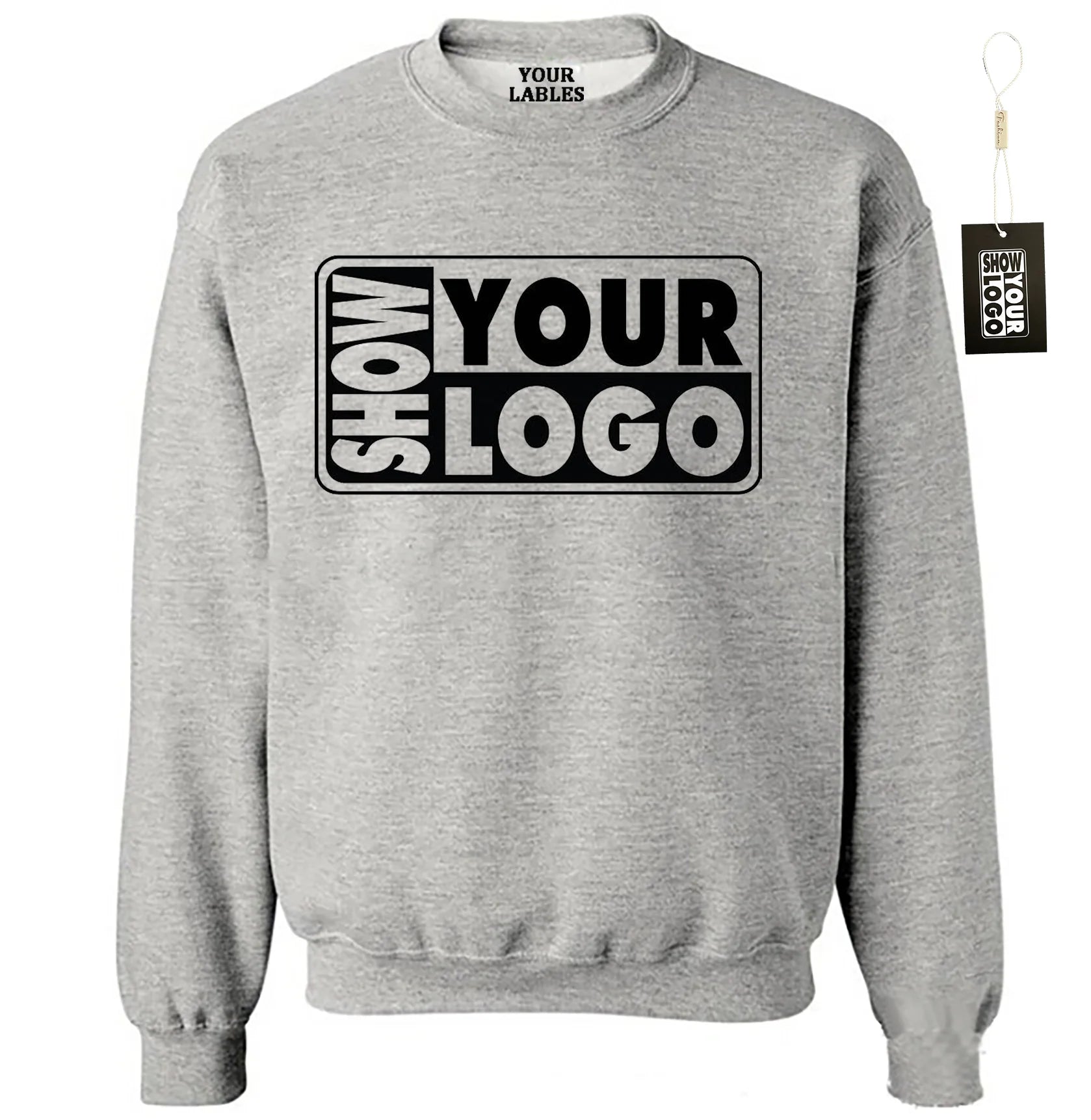 Fleece Lined  Sweatshirts 330gsm Heavy Blend 52% Cotton  48% Polyester Adult Crew Neck Sweatshirt Custom Print With Your Design