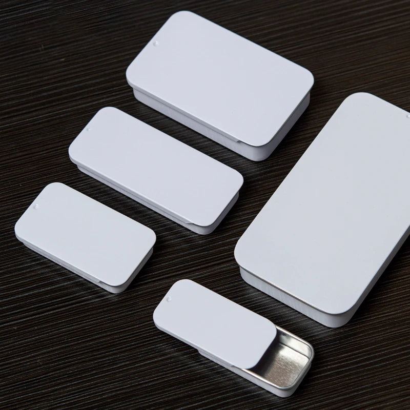 Wholesale 60X34X11mm Black White Color Solid Perfume Slide Tin Box for Lip Balm Container