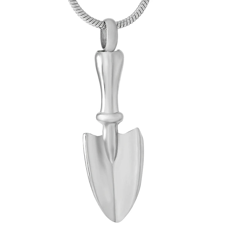 Silver Plated Stainless Steel Religious Children's Cremation Urn Ash Holder Pendant Necklace Keepsake Shovel Memory Ashes