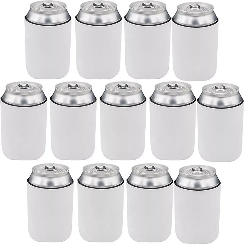 RubySub White Neoprene Can Sleeve Sublimation Cola Beer Can Cover Bag Blanks