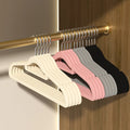 Wholesale Premium Velvet Hanger Space Save Non-slip Black Velvet Clothes Hangers Plastic Hangers