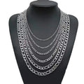 3-12mm  Non Tarnish Waterproof Fashion Jewelry Necklaces for Men Stainless Steel Figaro Link Chains Necklace
