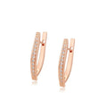 Green Delicate Copper Rose Gold Glass Earrings Fashionable Alloy Jewelry Latest Trendy Flower Pattern Children's Anniversary