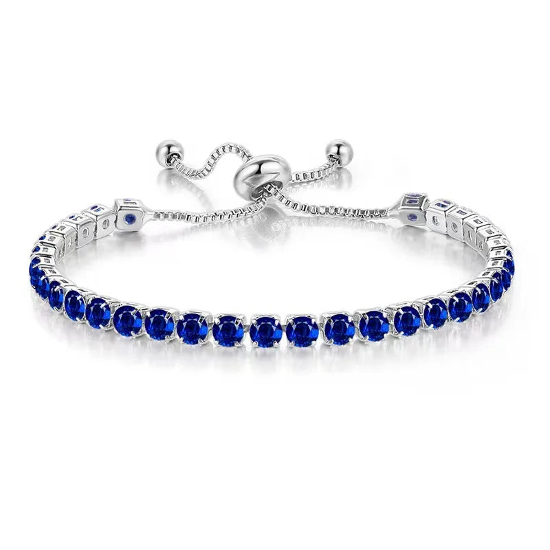 Hot Sales Round Shape Tennis Adjustable Bracelets Shiny Rainbow Crystal Cubic Zircons Bracelet to My Daughter