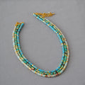 Wholesale Retro Mix Color Natural Pattern Stone Brass Beaded Necklace Daily Handmade Beaded Necklace for Girlfriend