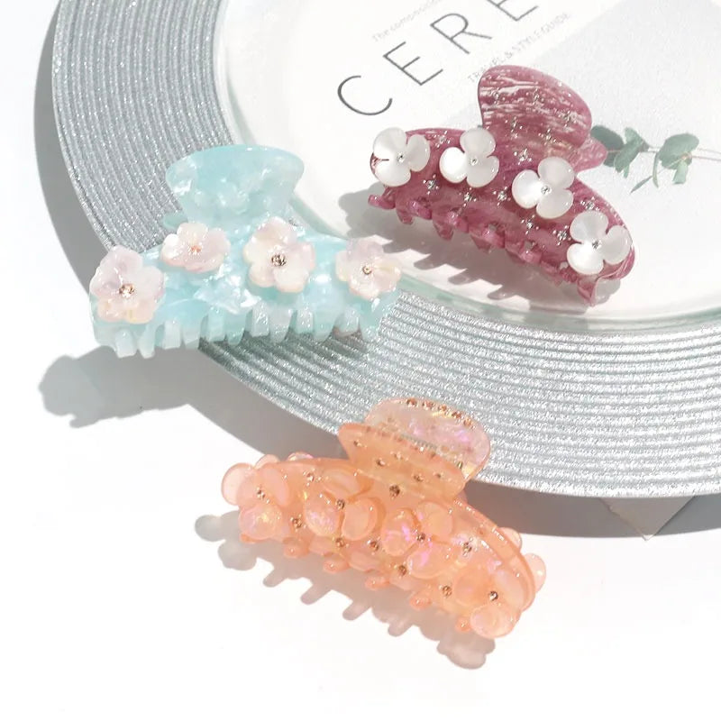 Western Hot Selling Hair Claw Clips Flower Premium Acetate Hair Claw Clips Women Hair Shark Claw Clips