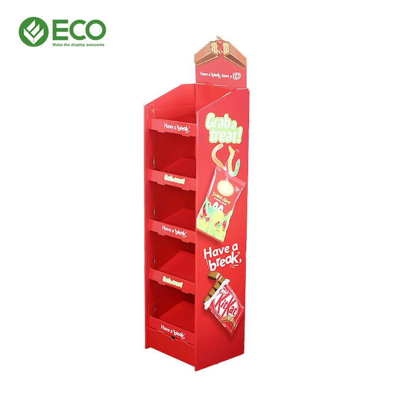 Custom ECO Package Cardboard Display Stand for Retail Store Chocolate Candy Food Pallet CMYK/Pantone Printing ISO9001 Custom
