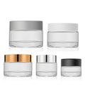 2 oz 4 oz 6 Ozgreen Amber Frosted Fancy Glass Cosmetic Cream Jar 200ml 100ml 250ml 50ml with Lid 25g