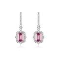 OAHLAN Fashion Jewelry 925 Sterling Silver Pink Gemstone Pendant Earrings for Women Mom Valentine's Day Birthday Gifts