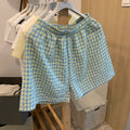 Women's Pajama Plaid Shorts Elastic Waist Girly Multi Color Summer Daily Lightweight Breathable Shorts