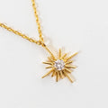 Ins Popular Stainless Steel Zircon Pendant Gold Plated Star Charm Necklace