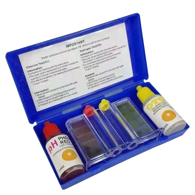 Basic Chemical Test Kit for Chlorine and Standard pH for Spa & Swimming Pool Water Testing Pool Tools & Accessories MegaBDM