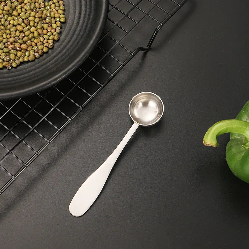 Heavy Duty Eco-Friendly Stainless Steel Metal Measuring Spoons Modern Design Matcha Coffee Scoop for Dry and Liquid Kitchen Tool
