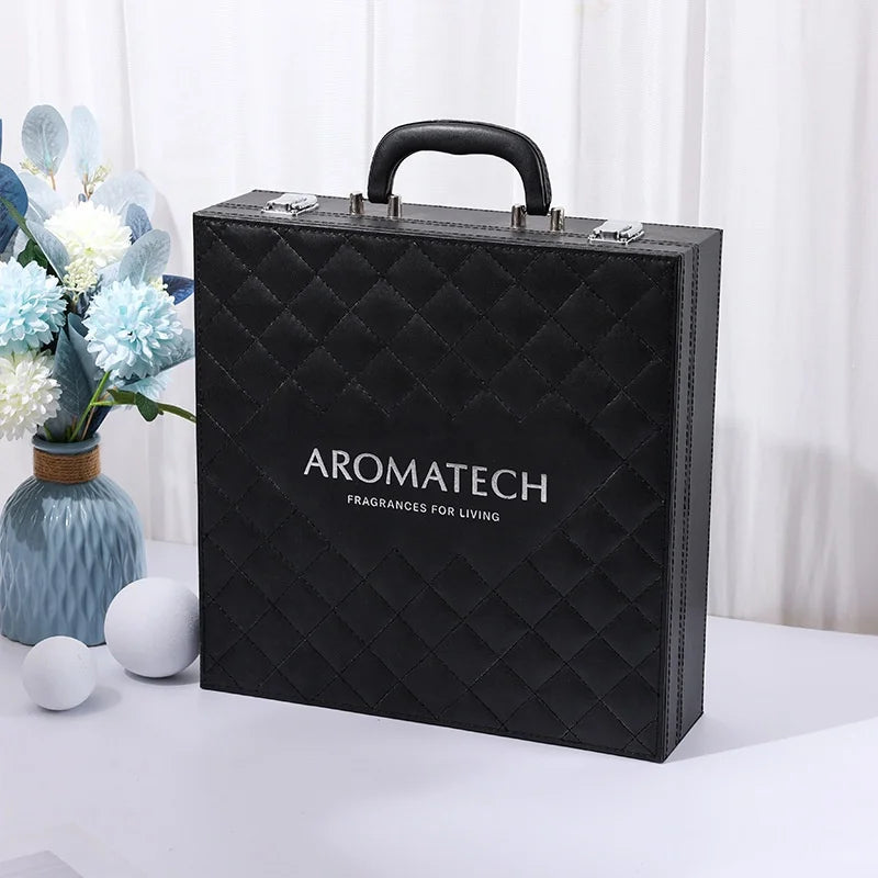 Custom Large Leather Cosmetic Gift Box Attar Arabic Luxury Box Briefcase Luxury Box Packaging With Velvet Inside for Cosmetic