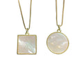 Wholesale Simple Round Natural Mother of Pearl Shell Pendant Necklaces for Women Fashion Jewelry