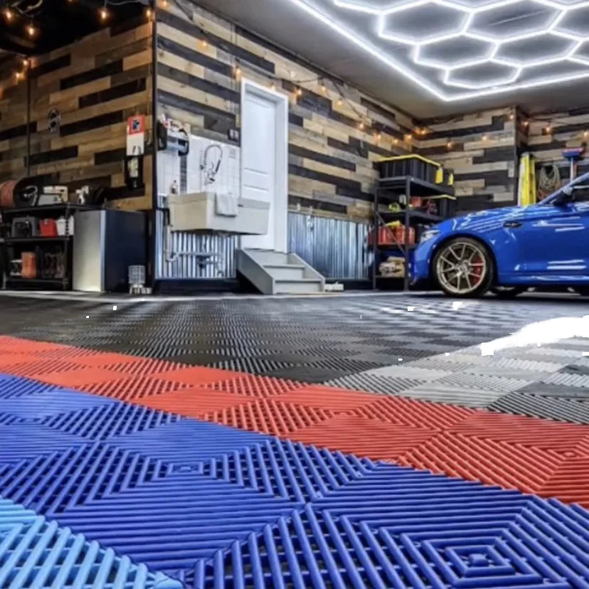 Modern Design Interlocking Plastic Garage Floor Tiles Wholesale Car Parking Vinyl Flooring Villas Graphic Solution Available