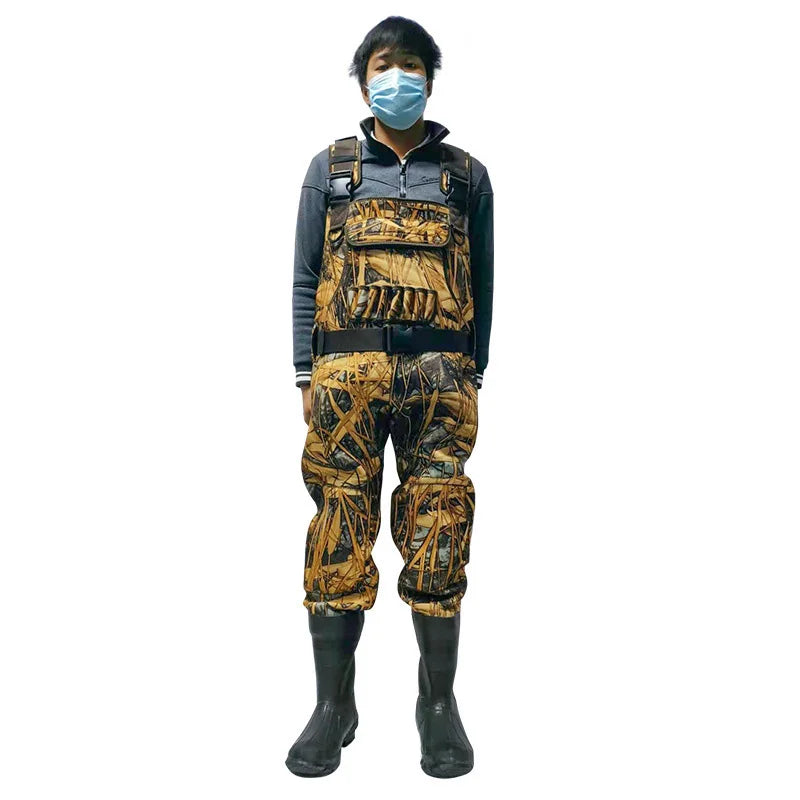 Waterfowl Windproof Winter Insulated Boots Pvc Men Neoprene Breathable Chest Height Waterproof Bibs Camo Duck Hunting Waders