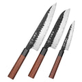New 3 PCS Classic Japanese Style Knives 10Cr Core Composite Stainless Steel Red Wood Handle Kitchen Chef Knife Set