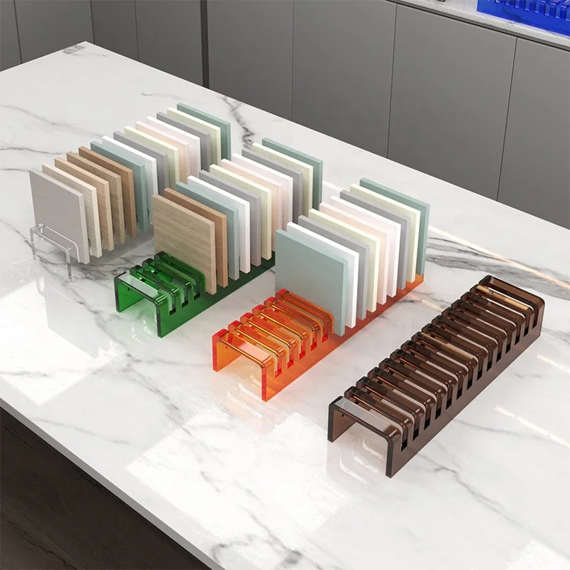 Wholesale Acrylic Stand Display Stone Ceramic Tiles Sample Display Rack Marble Mosaic Acrylic Display Stand