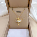 [Titanium Steel] Ballerina Girl Full Diamond Necklace With Clavicle Chain Jewelry