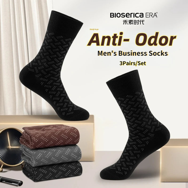 Bioserica Era Dress Socks for Men Cotton Socks High Quality Designer Business Socks for Men