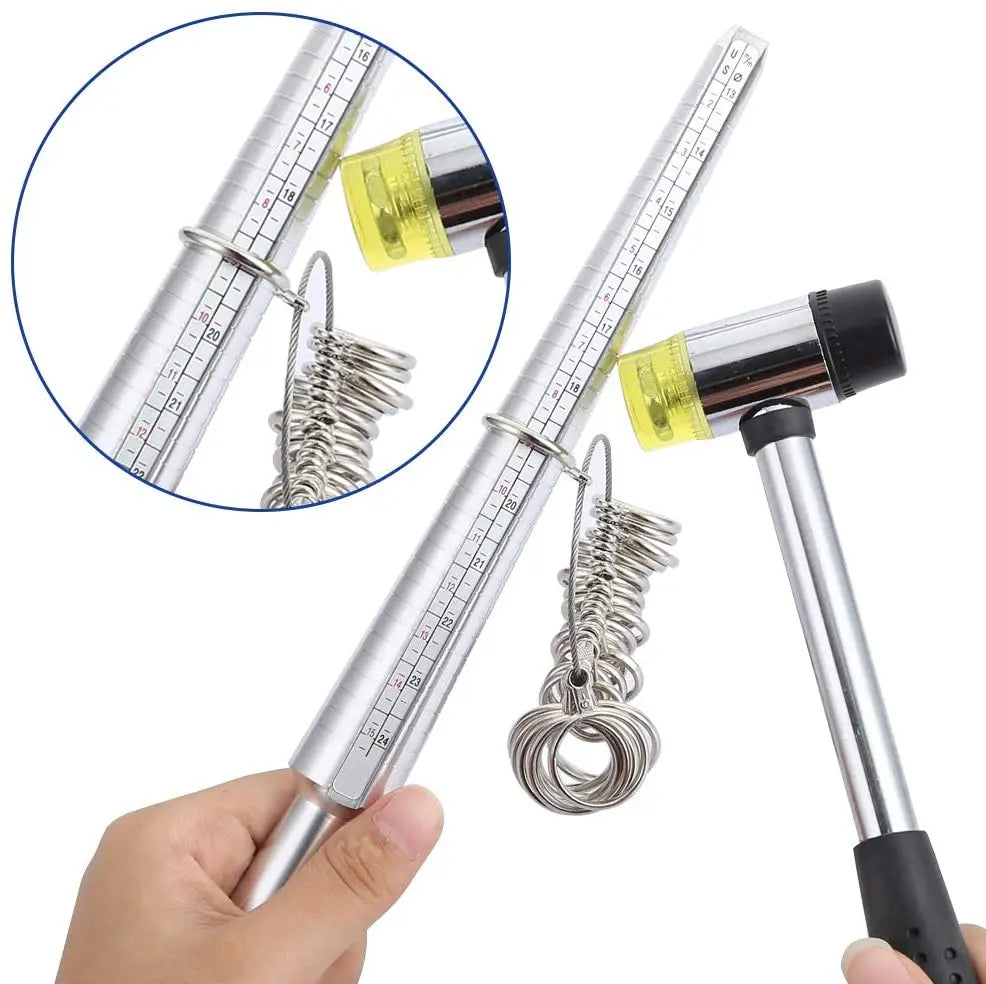 Hongjia HJ-RSM001 US UK Standard Adjustable Free Size Stainless Steel Ring Sizer for Ring Making