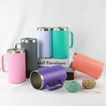 Stainless Steel Thermos Cup Office Coffee Mug with Handle Tumbler