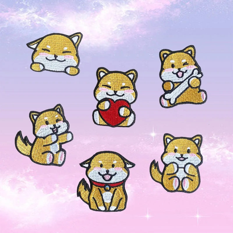 Iron on Embroidered Cute Dog Patches for Clothes Bag Decoration