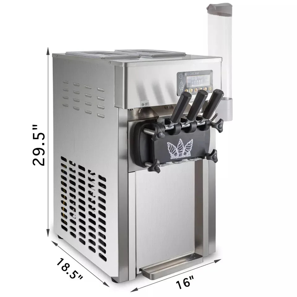 EU Warehouse Factory Price 2+1 Flavors Soft Ice-Cream Machines Automatic Stainless Steel Table Soft Serve Ice Cream Machine