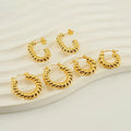 G4036 Wholesale Stainless Steel 18k Gold Plated Stud Earrings Spiral Pattern Geometric Twisted Hoop Earrings Fashion Jewelry