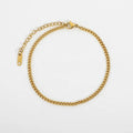 Dainty 3mm 18K Gold Plated Stainless Steel Stacking Miami Cuban Link Chain Feet Anklets for Women