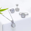 0.5ct Fashion Wedding Jewelry Set Bridal Sterling 925 Silver Necklace Ring Earring VVS White D Color Moissanite Diamond Jewelry