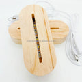 Factory Solid Wood Led Lamp Wooden Base for 3d Acrylic Display Night Light Holder Stand With Usb Cable Switch