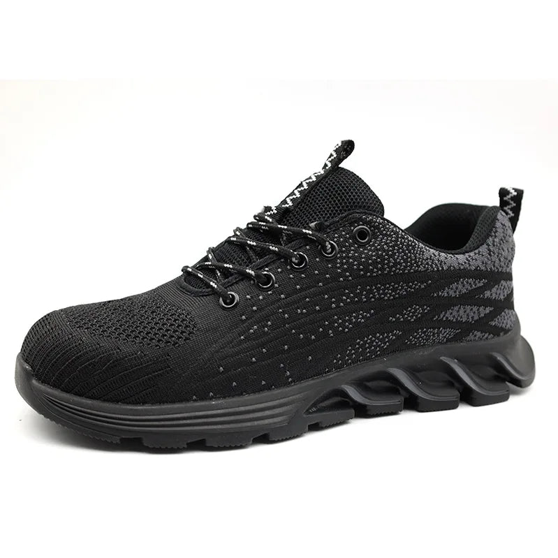 Men's Fly Woven Mesh Breathable Safety Shoes Puncture Resistant Steel Toe Men's Labour Protection Shoes Lightweight Protective