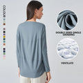 SHINBENE Women's Oversize Pullover Gym Sport Jersey Long Sleeve Solid Fitness Workout Shirt Printed Pattern Loose Fit Running