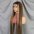 Wholesale Highlight Wig Human Hair Glueless Black Women 100% Virgin Full Lace Frontal Wig Pre Plucked Color 4/27 Straight Wig