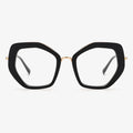 Women's Luxury Eyewear with Personalized Polygon Frame Metal and Acetate Mixing Material