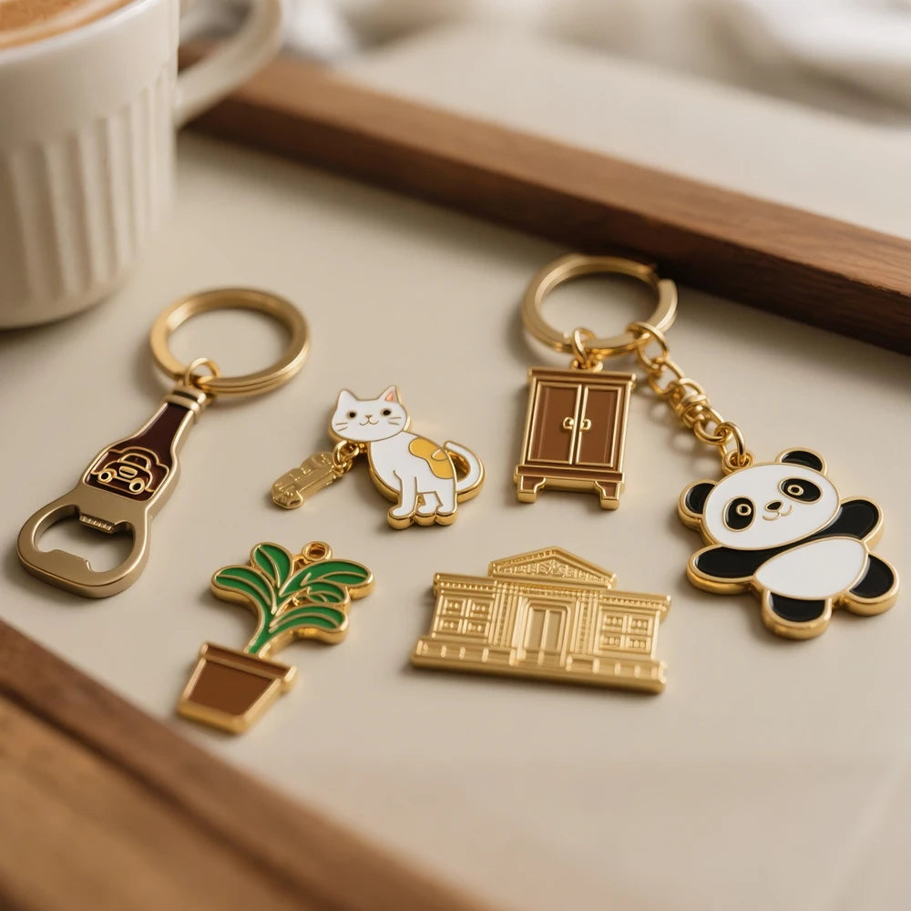 Design Custom Logo Keychain As Small Gift for Business Metal Keychain Elegant Charm Key Ring Die Cast Metal Logo Keychain