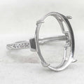 Sterling Silver 12*16/12*17/13*18mm Semi Mount Ring Empty Frame Blank Support Setting S925 Base Without Center Stone for Inlay