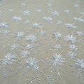 2024 Hot Selling White Floral Luxury Elegant Embroidery Bridal Lace Fabric for Wedding Dress