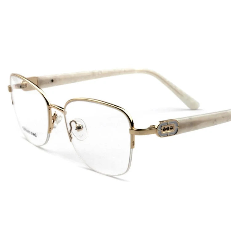 Classic Fashionable Metal Acetate Temple Eyewear UV400 Purple Brown Protection Gaming Mobile Phone Anti-Blue Light Decorative