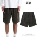 Custom Men's Casual 100% Cotton Corduroy Shorts with Fraying Hem Ragged Edge Solid Pattern Zipper Fly-OEM Service Available