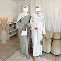Islamic Clothing Dubai Linen Breathable Lightweight Open Abaya Wholesales Custom Summer Frayed for Muslim Women